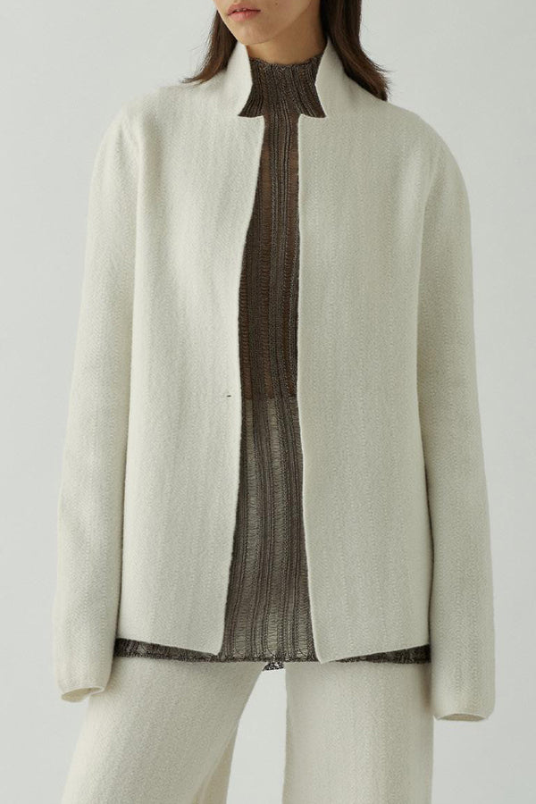 SWAYING/KNIT Seamless wool shade suit SW22AW1T93 white